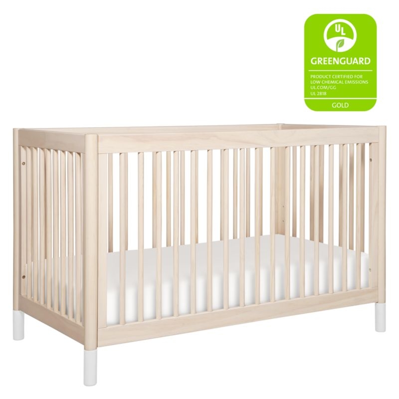 Babyletto Gelato White & Washed Natural Wood 4-in-1 Convertible Baby Crib with Toddler Bed Conversion Kit - Image 7