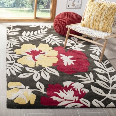 Aalst Floral Tufted Brown/Yellow/Red Area Rug - Image 0