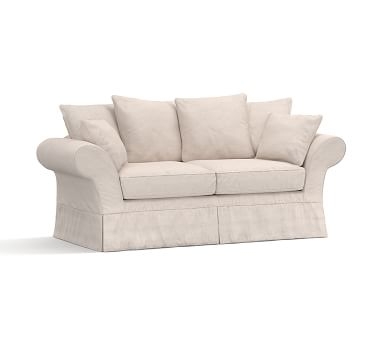 Charleston Slipcovered Sofa 86", Polyester Wrapped Cushions, Park Weave Ivory - Image 2