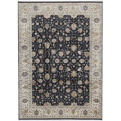 One-of-a-Kind Hand-Knotted Beige/Black 9'11" x 13'10" Area Rug - Image 0