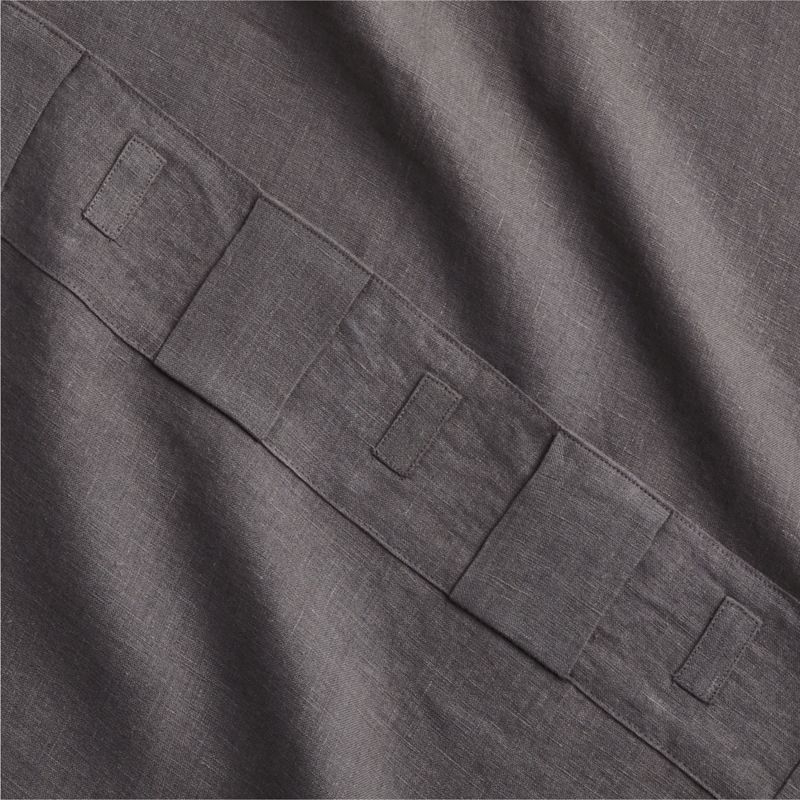 EUROPEAN FLAX™-Certified Linen Charcoal Grey Window Curtain Panel 48"x84" - Image 4