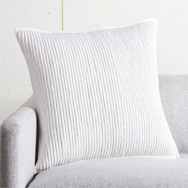Sequence Jersey Ivory Pillow, Ivory, 20" x 20" - Image 1