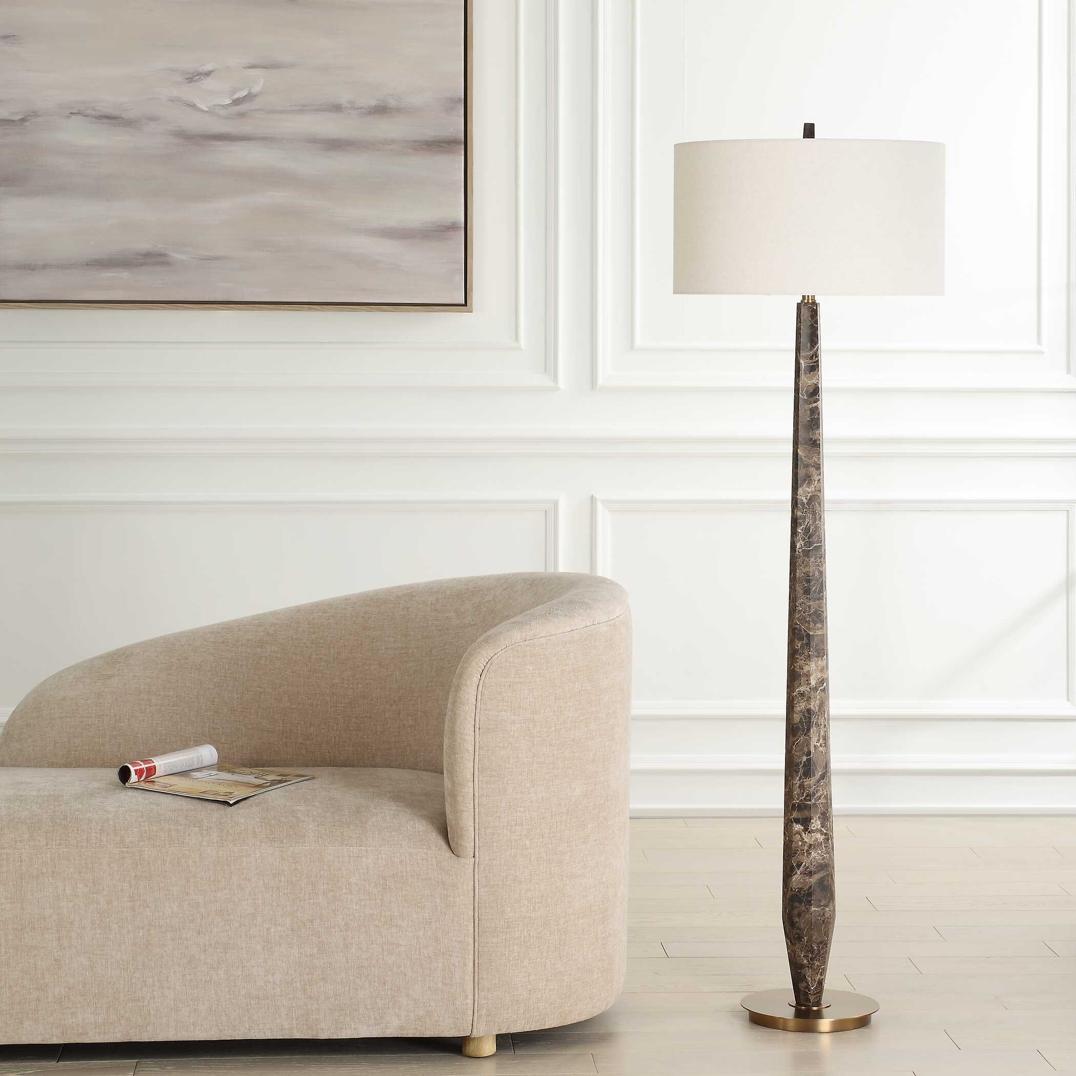 Tyree Brown Marble Floor Lamp - Image 2