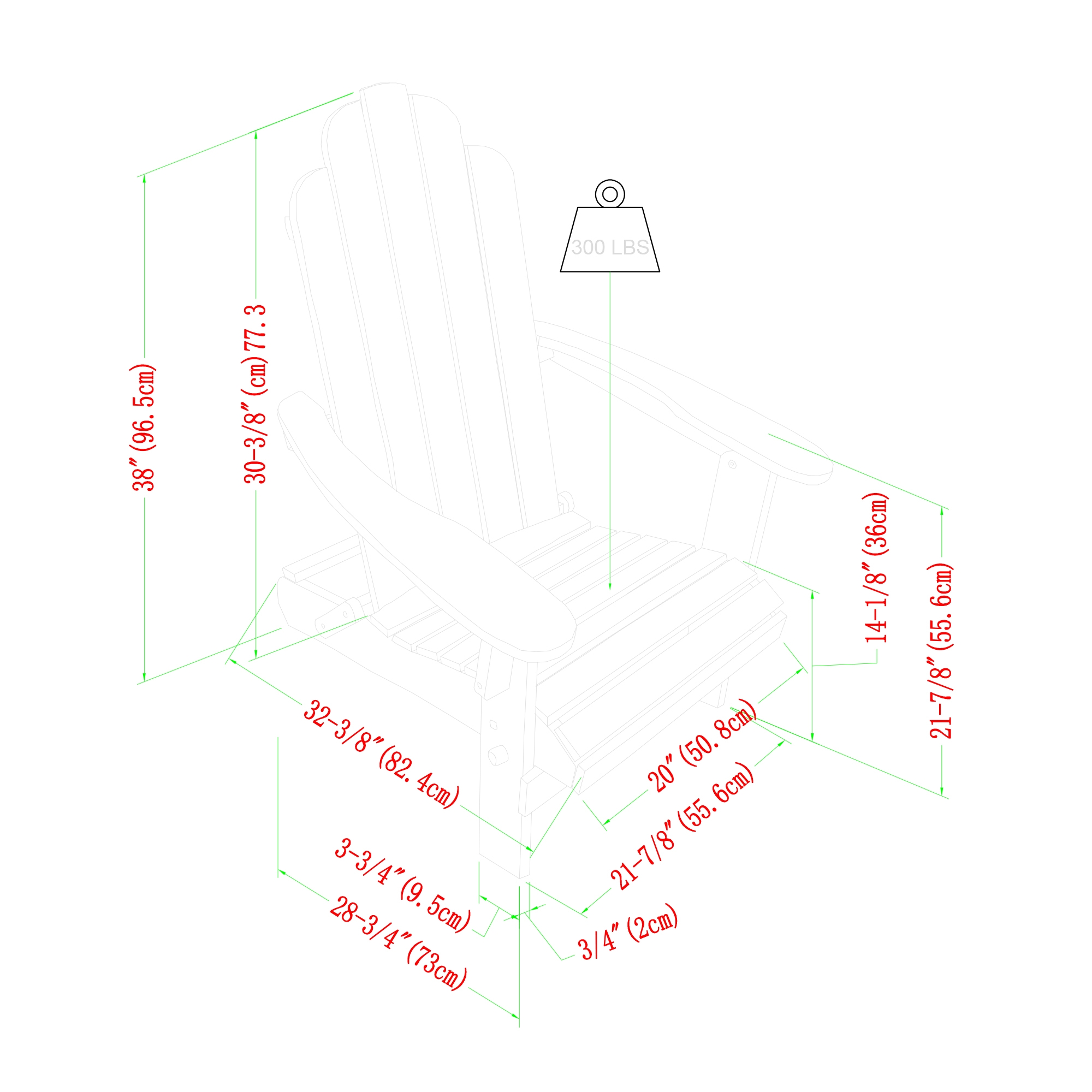 Classic Solid Acacia Wood Adirondack Patio Chair - Gray Wash - Image 6