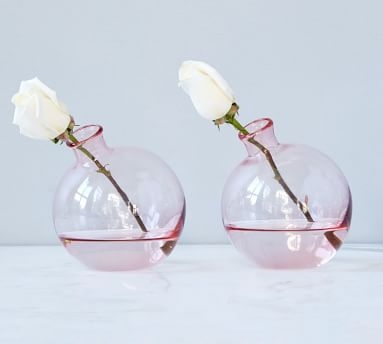 Recycled Glass Sphere Bud Vase, Clear - 5" x 5" x 5" - Image 2