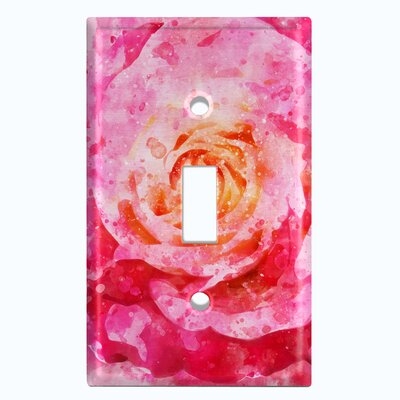 Metal Light Switch Plate Outlet Cover (Flower Rose 1 - Single Toggle) - Image 0