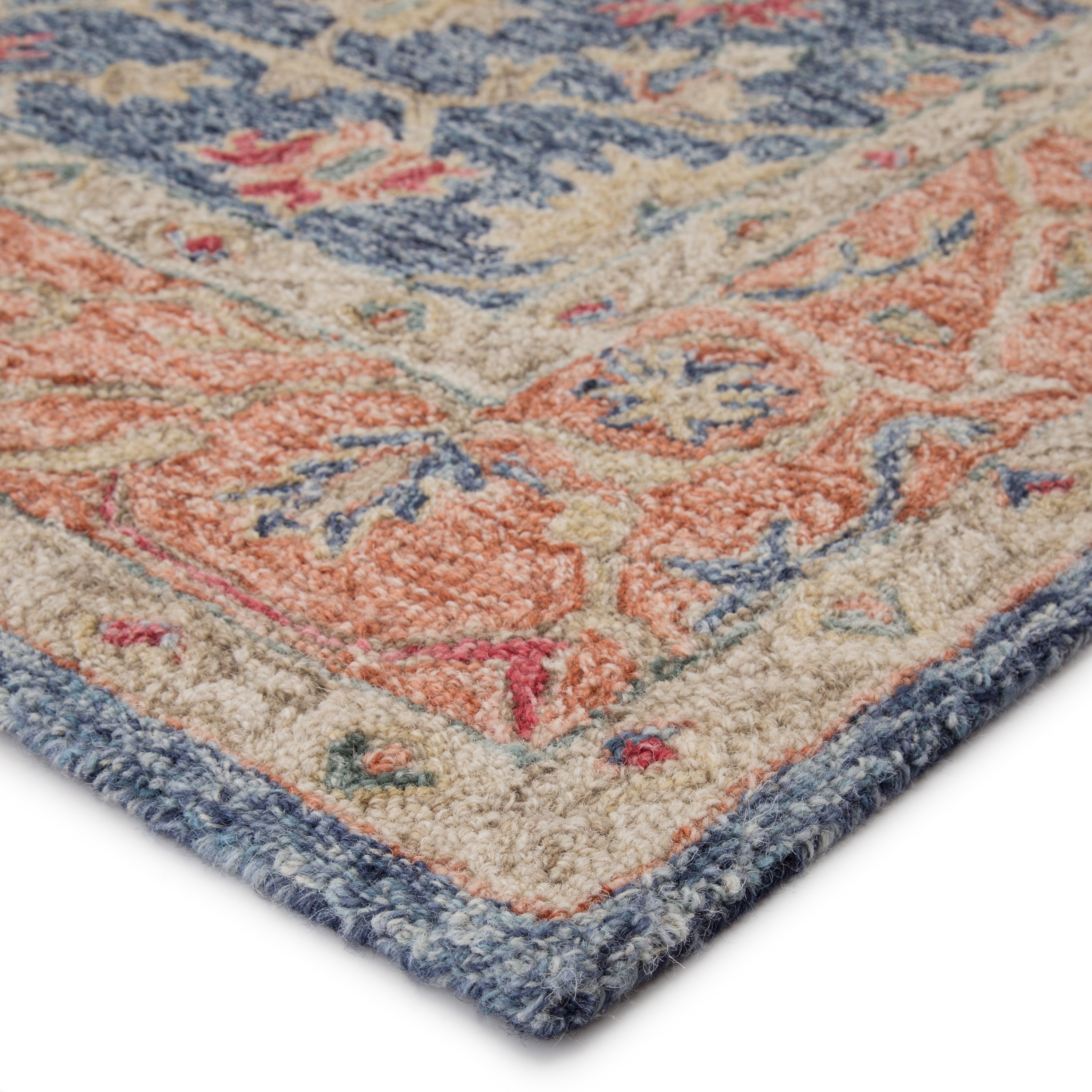 Presley Handmade Oriental Blue/ Red Area Rug (10'X14') - Image 1