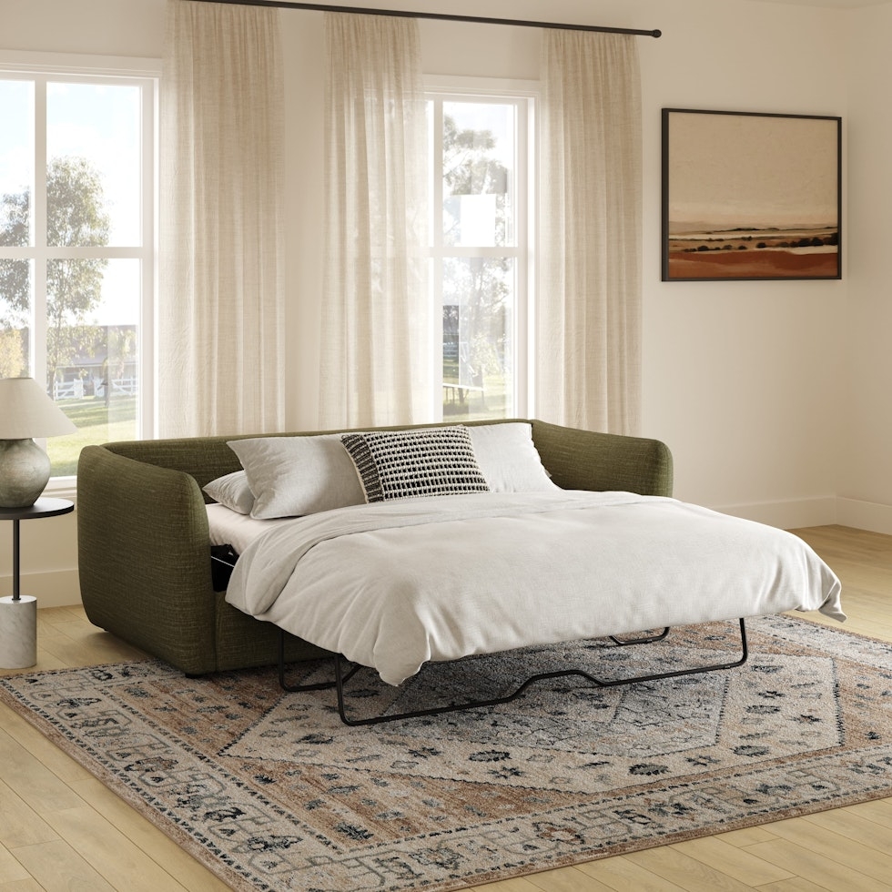 Leigh 86" Reversible Storage Sleeper Sectional - Napa Moss - Image 2