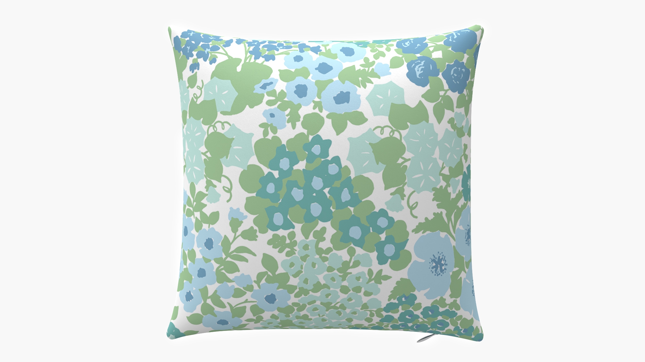 Outdoor 22" Throw Pillow, Mist Million Flowers, 22" x 22" - Image 0
