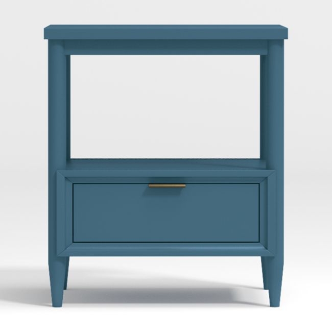 Bodie Blue Wood Kids Nightstand with Drawer - Image 0