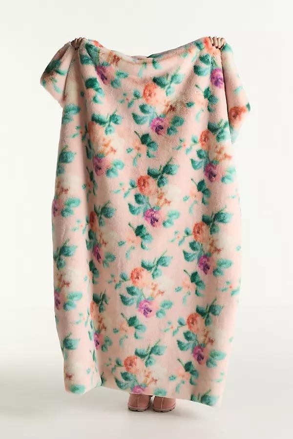 Printed Faux Fur Throw Blanket - Image 0