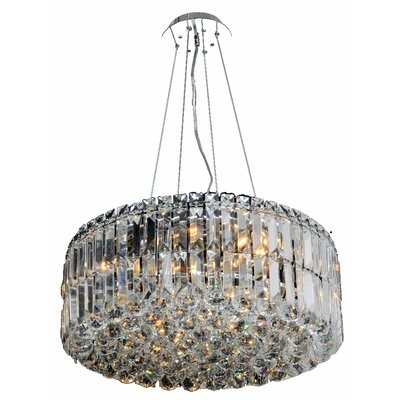 Willman 9 - Light Unique / Statement Drum Chandelier with Crystal Accents - Image 0