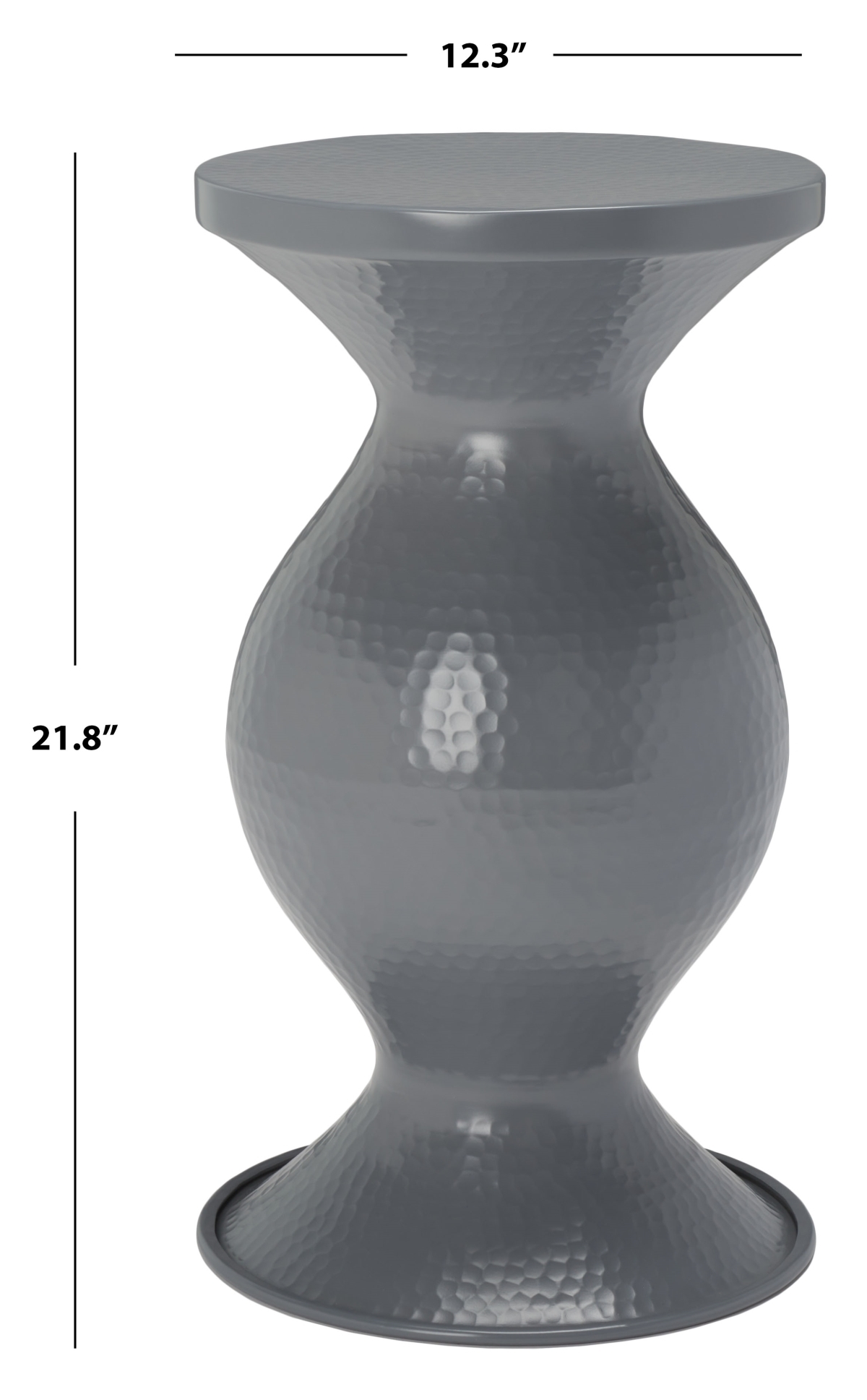 Astrid Small Hammered Stool - Dark Grey - Safavieh - Image 4