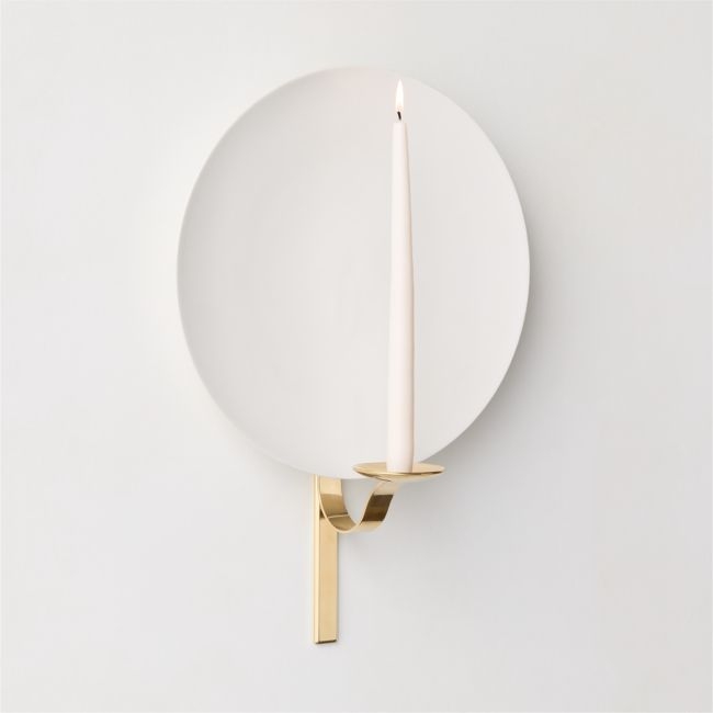 Parabola Bone China Wall Sconce Taper Candle Holder - Image 0
