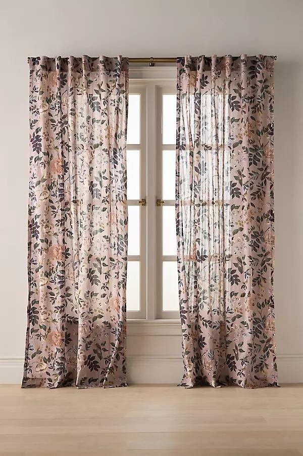 Seren Cotton Sheer Painterly Floral Curtain - Image 0