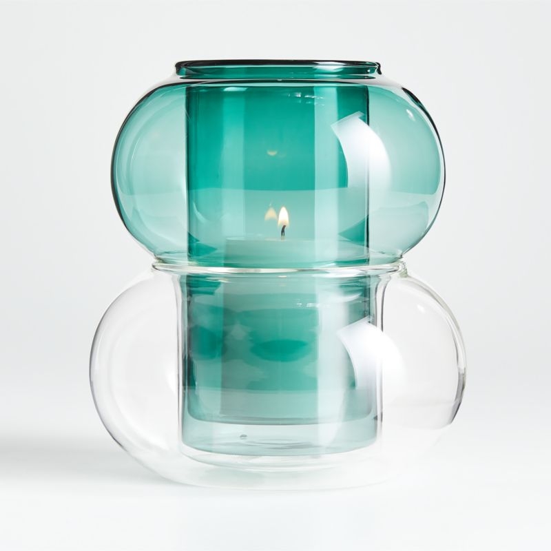 Modular Blue Glass Vase/Hurricane - Image 1
