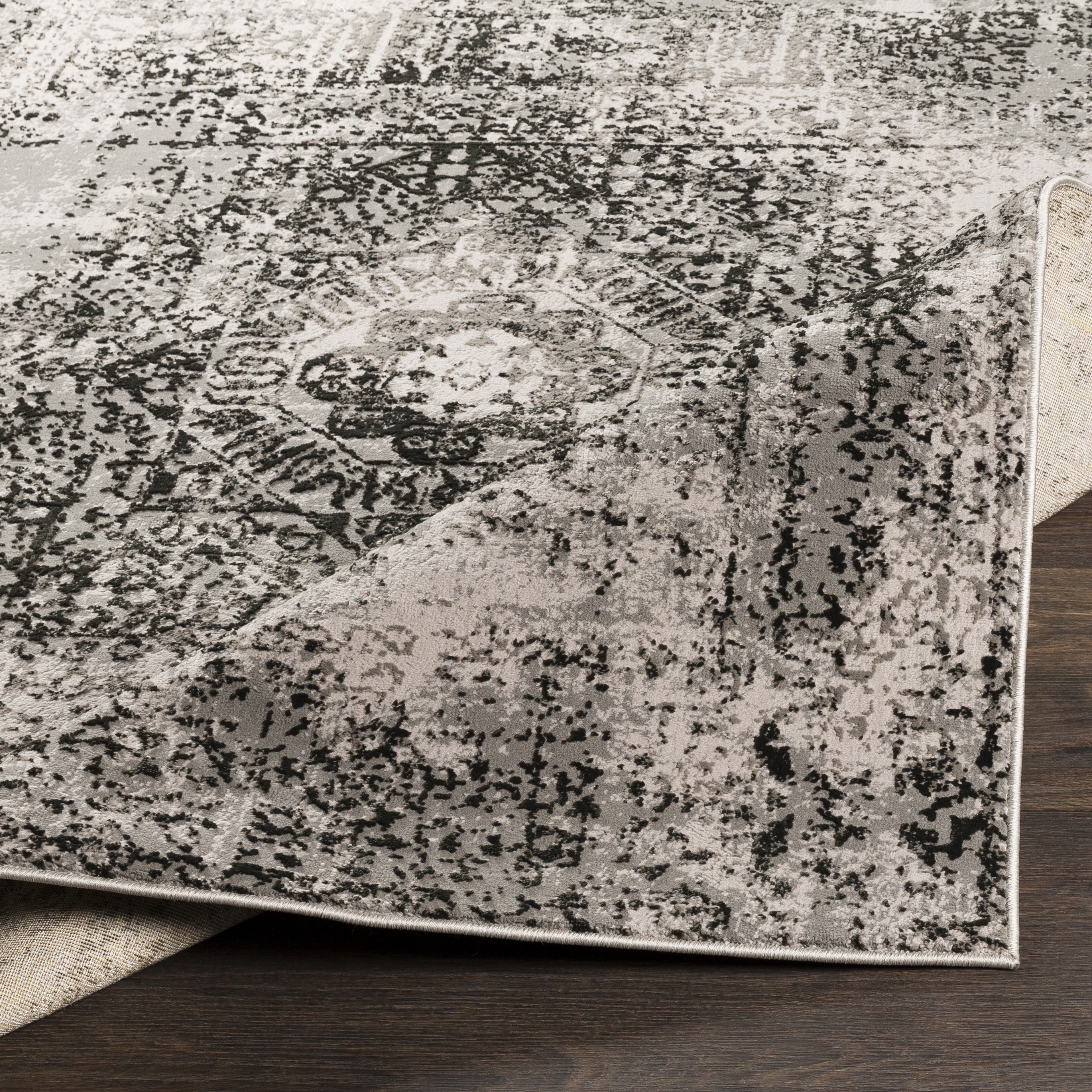 Himalayan Black Indoor 2' x 2'11" Machine Woven Rug - Image 4