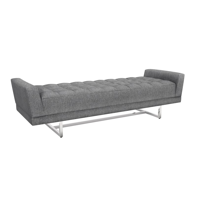 Interlude Luca King Upholstered Bench Color: Night - Image 0