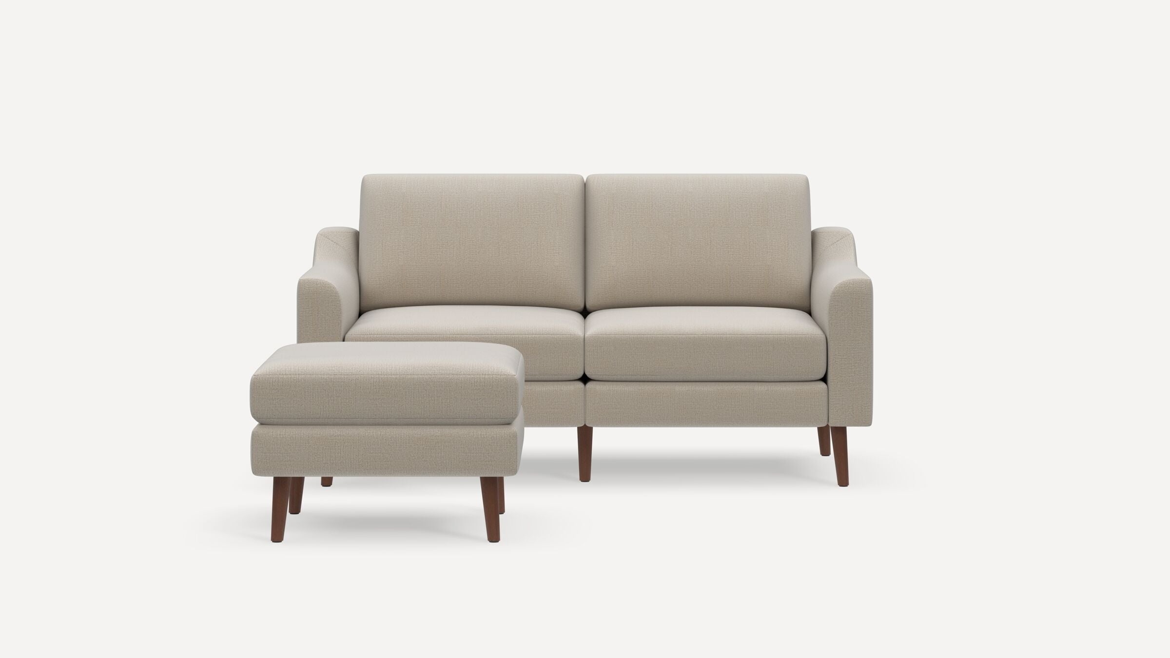 Nomad Loveseat with Ottoman - Georgia Clay - Performance Chenille / Walnut - Wood / Slope - Image 0