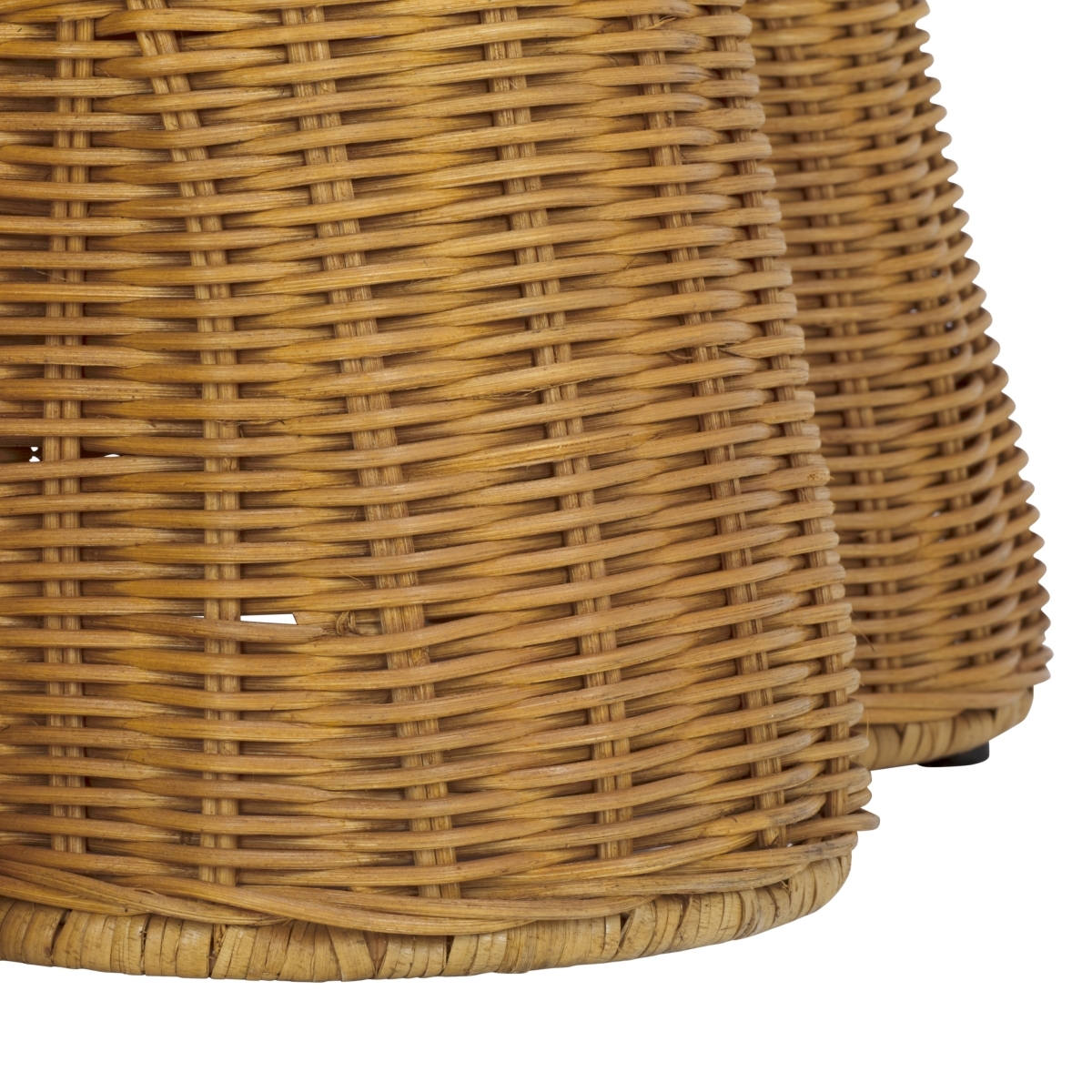Hylda Round Rattan Accent Table - Natural - Image 3