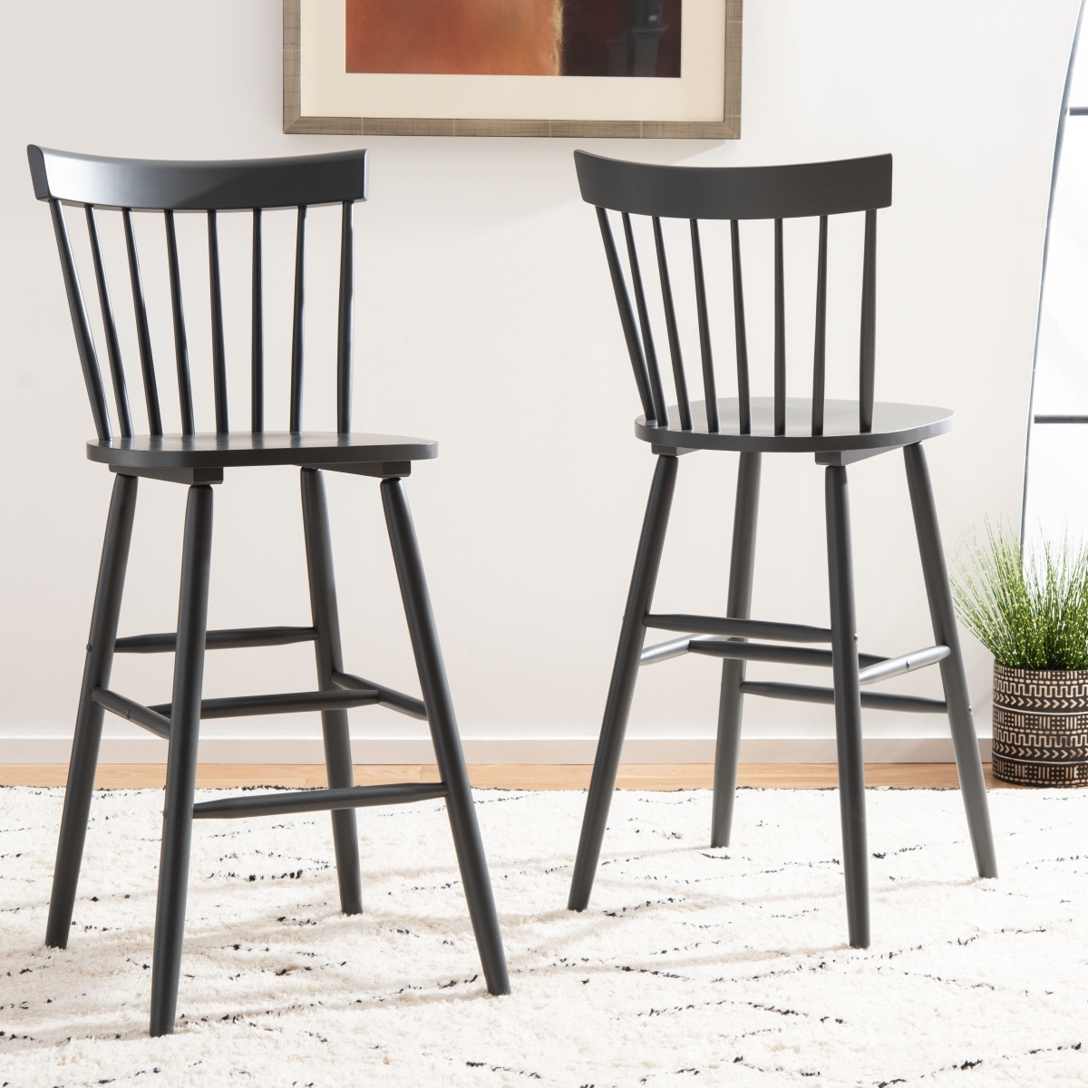 Providence Bar Stool - Grey - Safavieh - Image 1