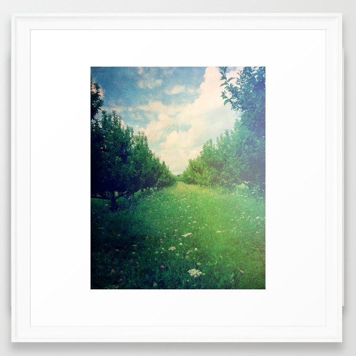 Apple Orchard In Spring Framed Art Print by Olivia Joy St.claire - Cozy Home Decor, - Scoop White - MEDIUM (Gallery)-22x22 - Image 0