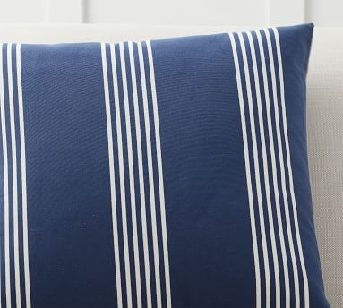 Ziri Reversible Stripe Pillow Cover, 20", Blue Multi - Image 3