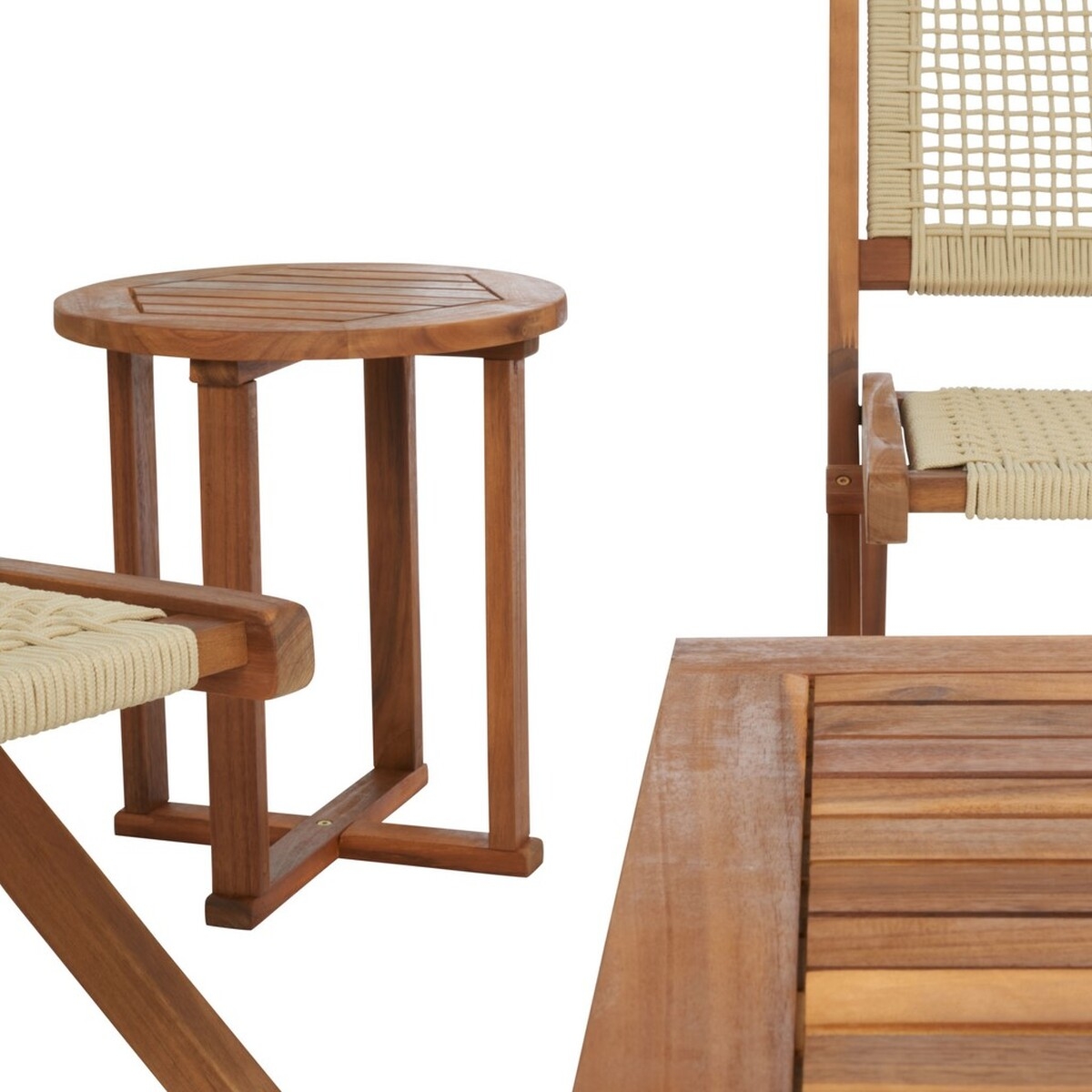 Indoor-Outdoor Kobina 5Pc Outdoor Living Set - Natural/Natural - Safavieh - Image 3