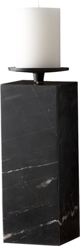 Amos Black Marble Pillar Candle Holder Small - Image 7