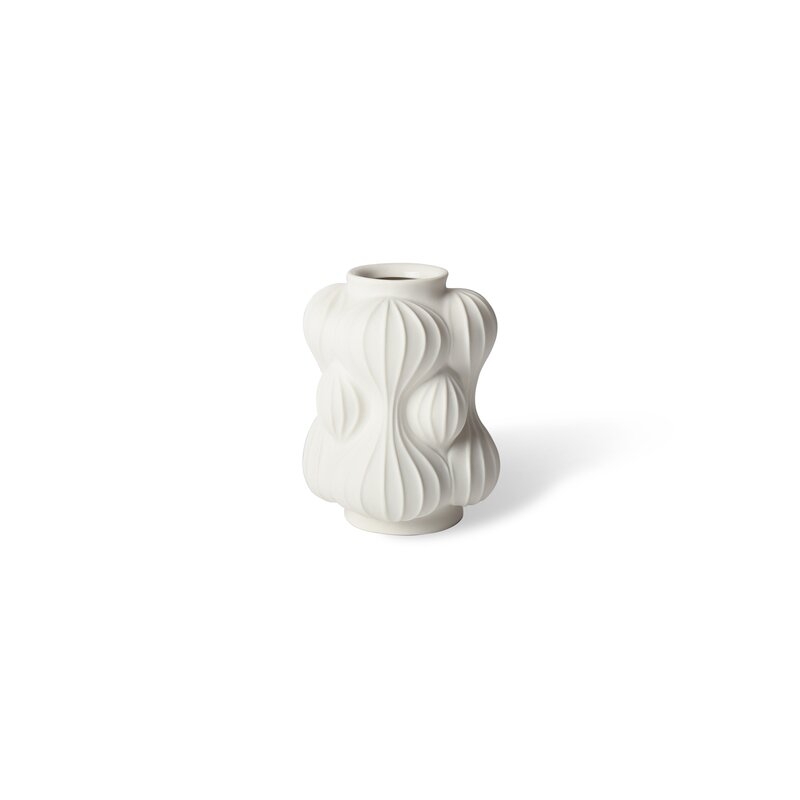 Jonathan Adler White Porcelain Table Vase Size: 7" H x 5" W x 5" D - Image 0