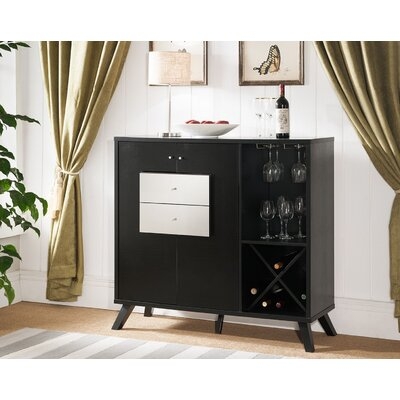 Modern Contemporary Home Office Wine Cabinet Display FAUX CROC BLACK Storage - Image 0