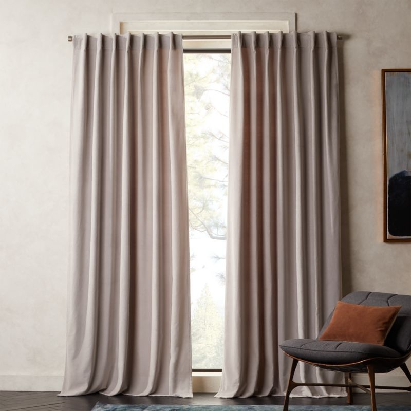 Velvet Silver Grey Curtain Panel 48"x120" - Image 1