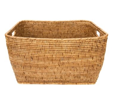Tava Handwoven Rattan Family Basket, White Wash - Image 2