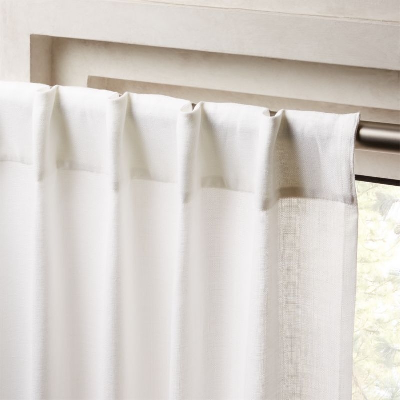Heavyweight White Linen Window Curtain Panel 48"x108" - Image 2