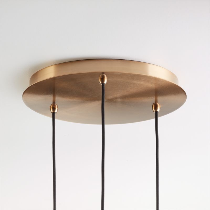 Arren Brass 3-Light Round Pendant with Angled Milk Glass Shades - Image 3