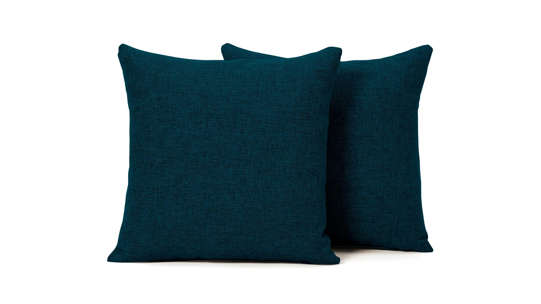 Blue Decorative Mid Century Modern Knife Edge Pillows 18 x 18 (Set of 2) - Key Largo Zenith Teal - Image 0