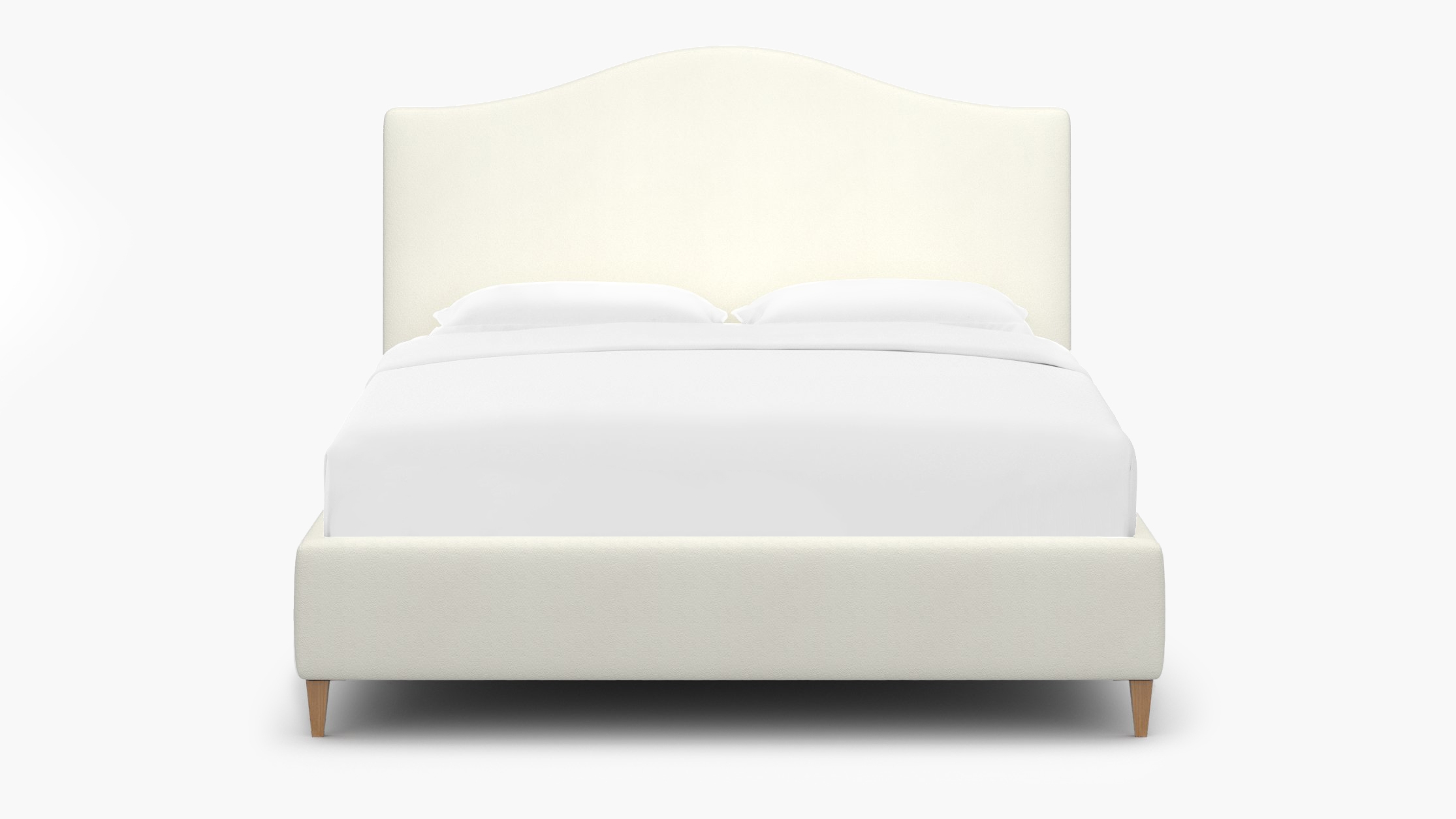 Camelback Bed, Sheepskin, Natural Square Tapered Leg, Twin - Image 0