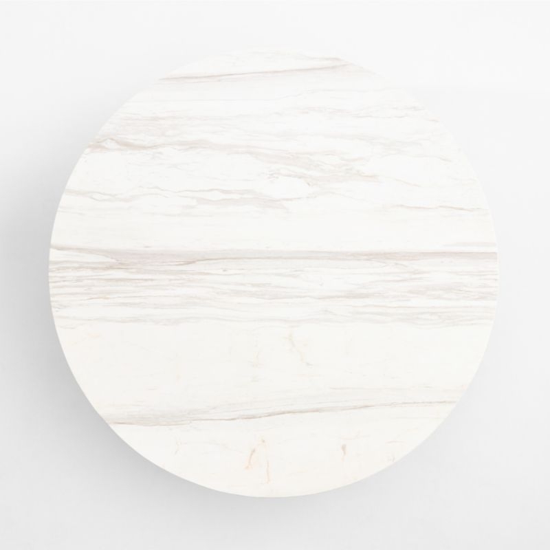 Troupe Marble and Oak Ribbed 56" Round Coffee Table - Image 3