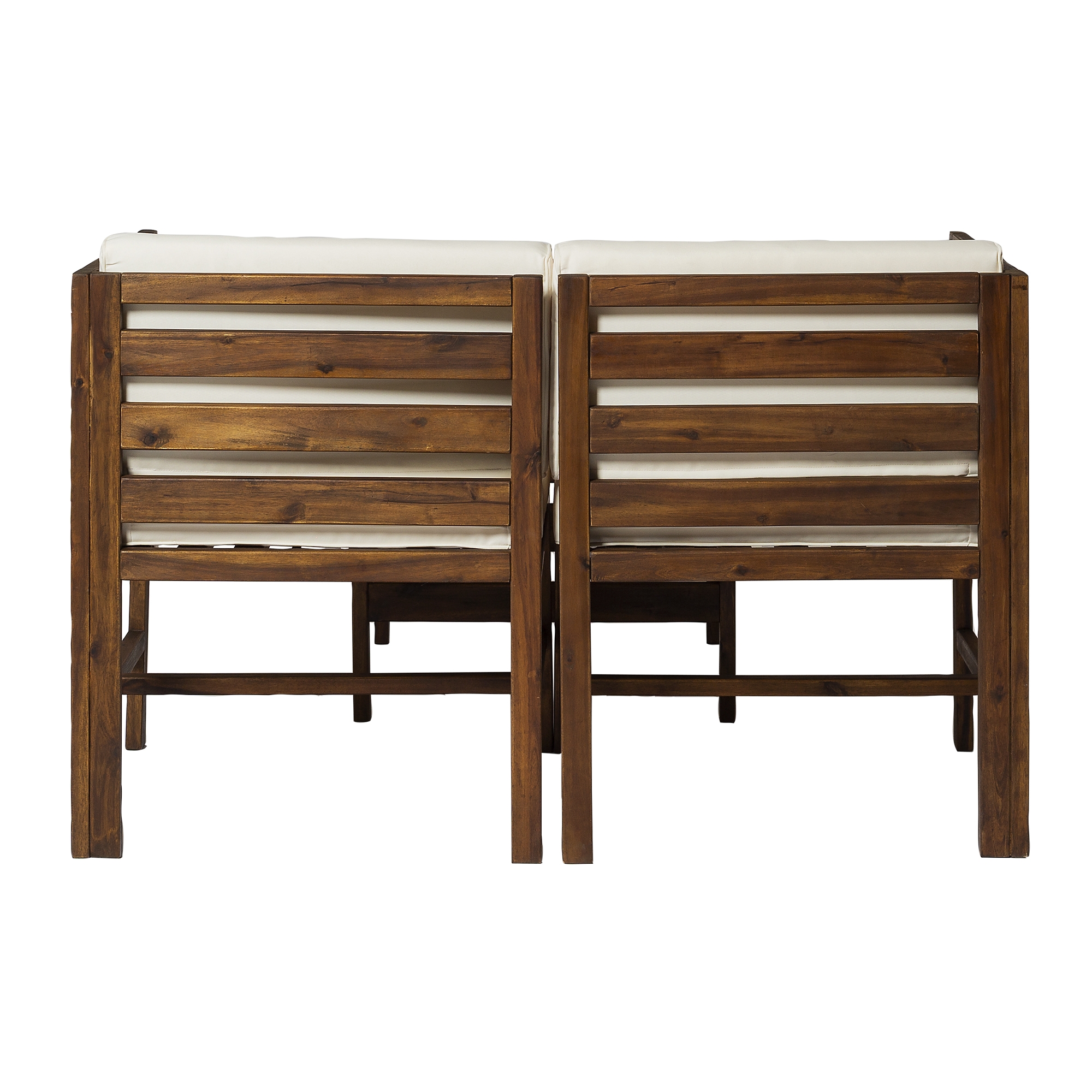 Sanibel Modular Outdoor Acacia L/R Chairs and Ottoman - Dark Brown - Image 3