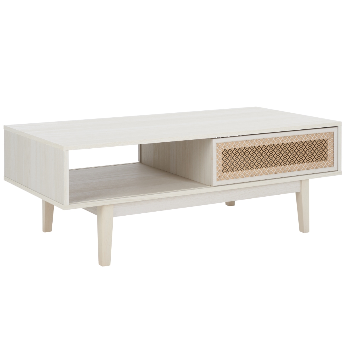Ceu 2 Door Coffee Table - Bleached White / Gold - Safavieh - Image 5