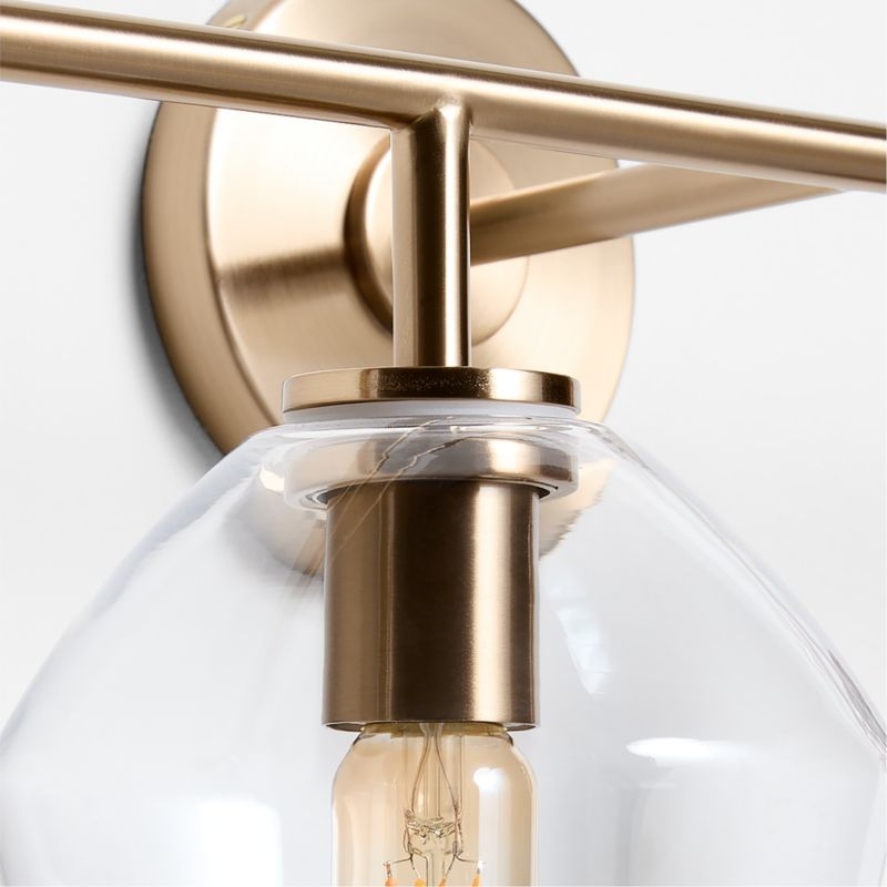 Arren Brass 4-Light Wall Sconce Light with Clear Glass Angled Shade - Image 1