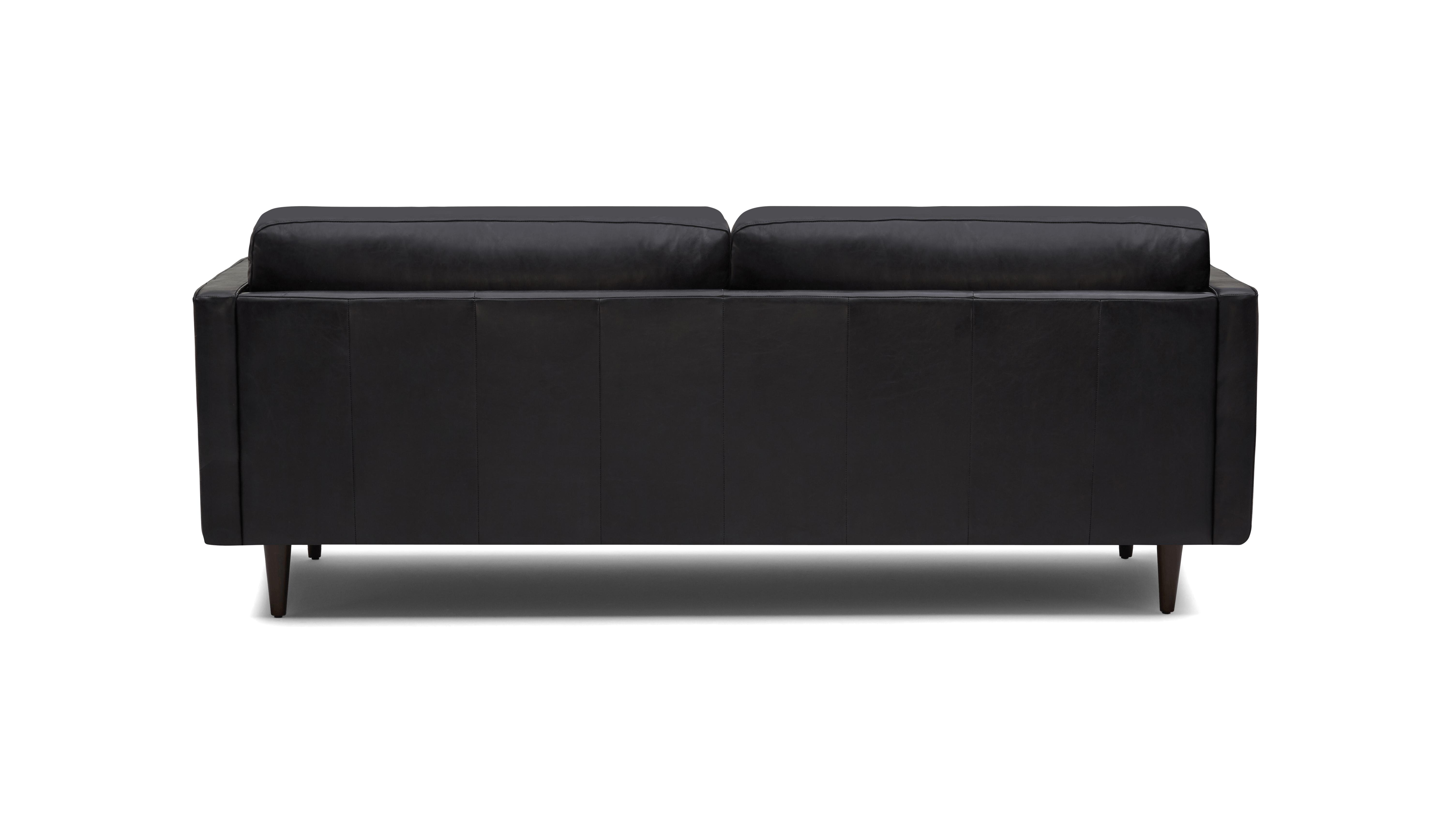Black Briar Mid Century Modern Leather Sofa - Santiago Steel - Mocha - Image 4