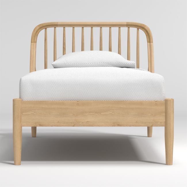 Bodie Spindle Natural Oak Wood Kids Twin Bed - Image 0