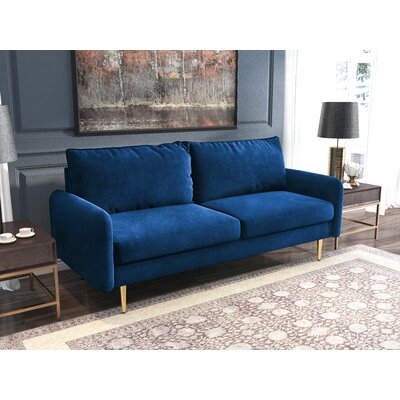 Round Arm 71.65" Wide Velvet Sofa  Luxury Edition - Image 0