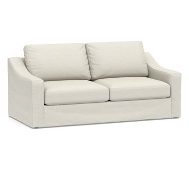 Big Sur Slope Arm Sofa Slipcover, Performance Boucle Oatmeal - Image 0