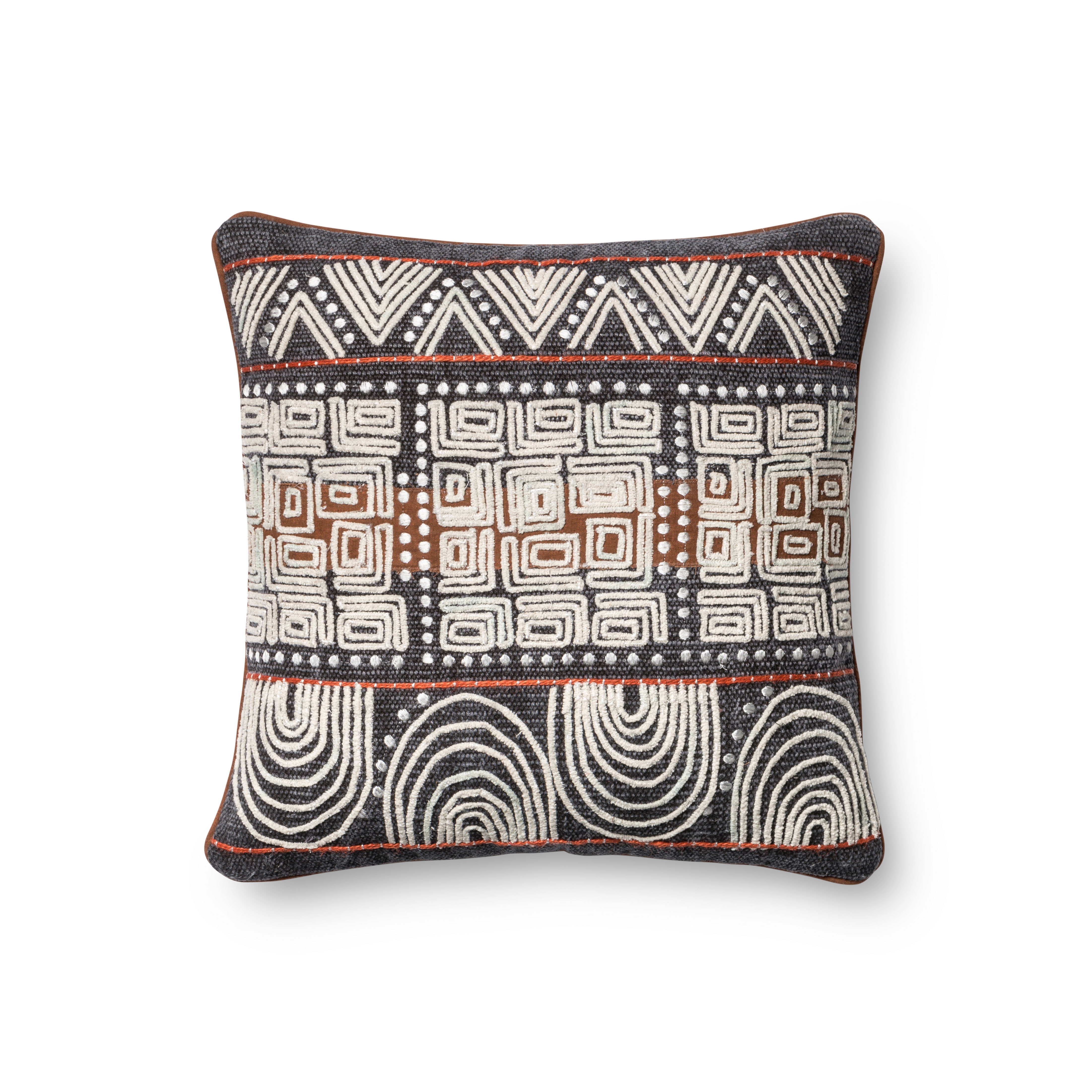 Loloi Pillows P0379 Blue / Rust 18" x 18" Cover Only - Image 0