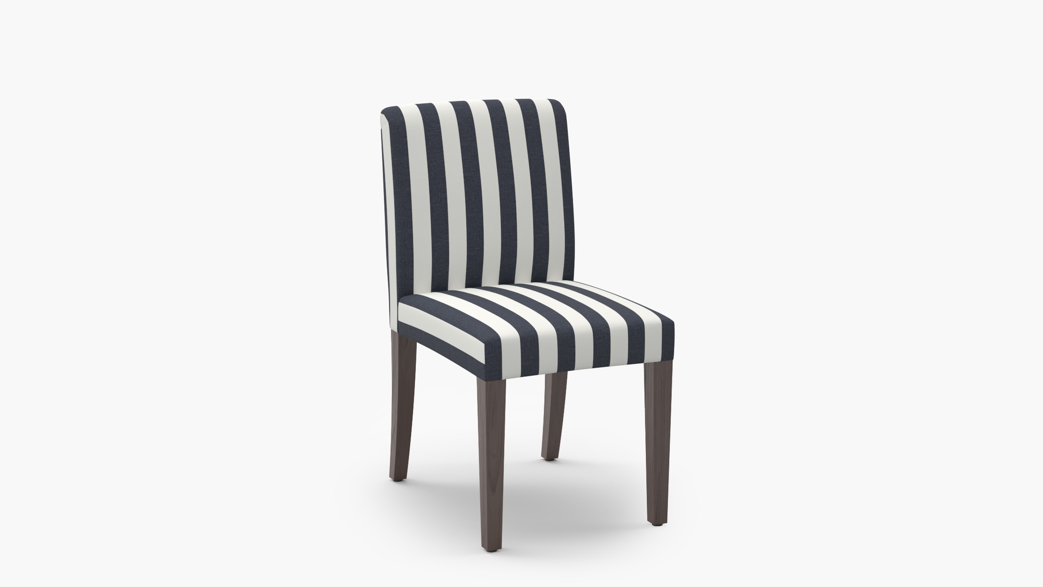 Signature Dining Chair, Navy Cabana Stripe, Espresso Square Tapered Leg - Image 1