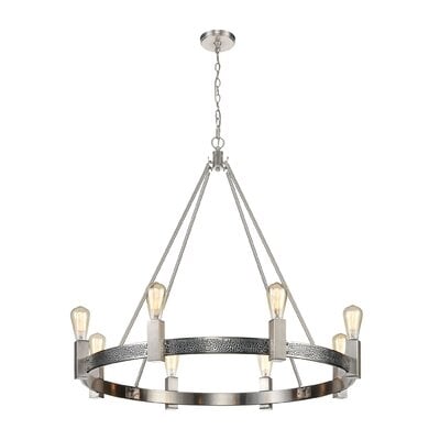Alward 8-Light Chandelier In Silver And Satin Nickel - Image 0