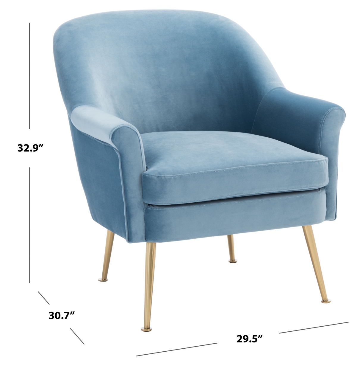Rodrik Accent Chair - Light Blue - Safavieh - Image 9