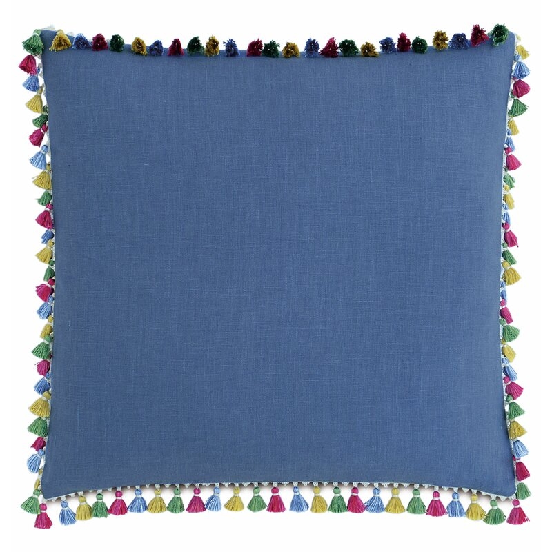 Eastern Accents Le Pompon Square Linen Pillow Cover & Insert - Image 0